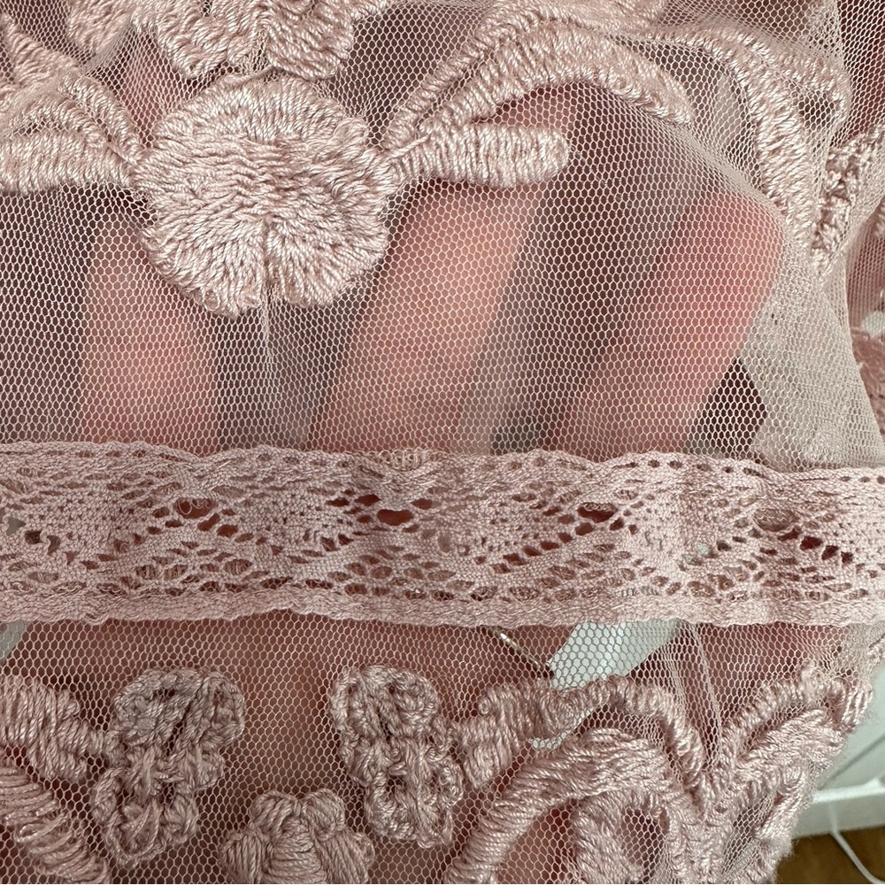 Sundance True Grace Pink Lace Dress Blush Pink Size PXS Coquette Feminine Soft - Picture 8 of 15